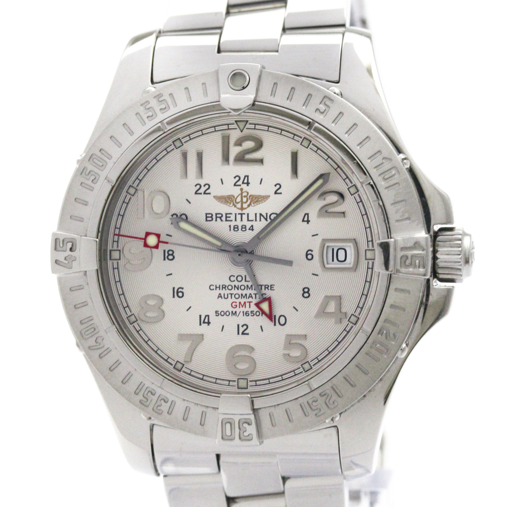 BREITLING Colt GMT Stainless Steel Automatic Mens Watch A32350 Polished